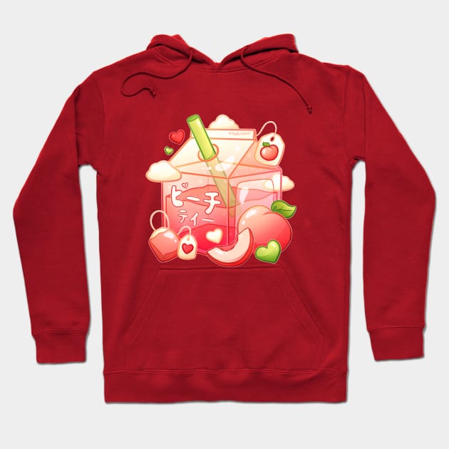 Aesthetic Sweet Peach Tea Carton Hoodie by heysoleilart